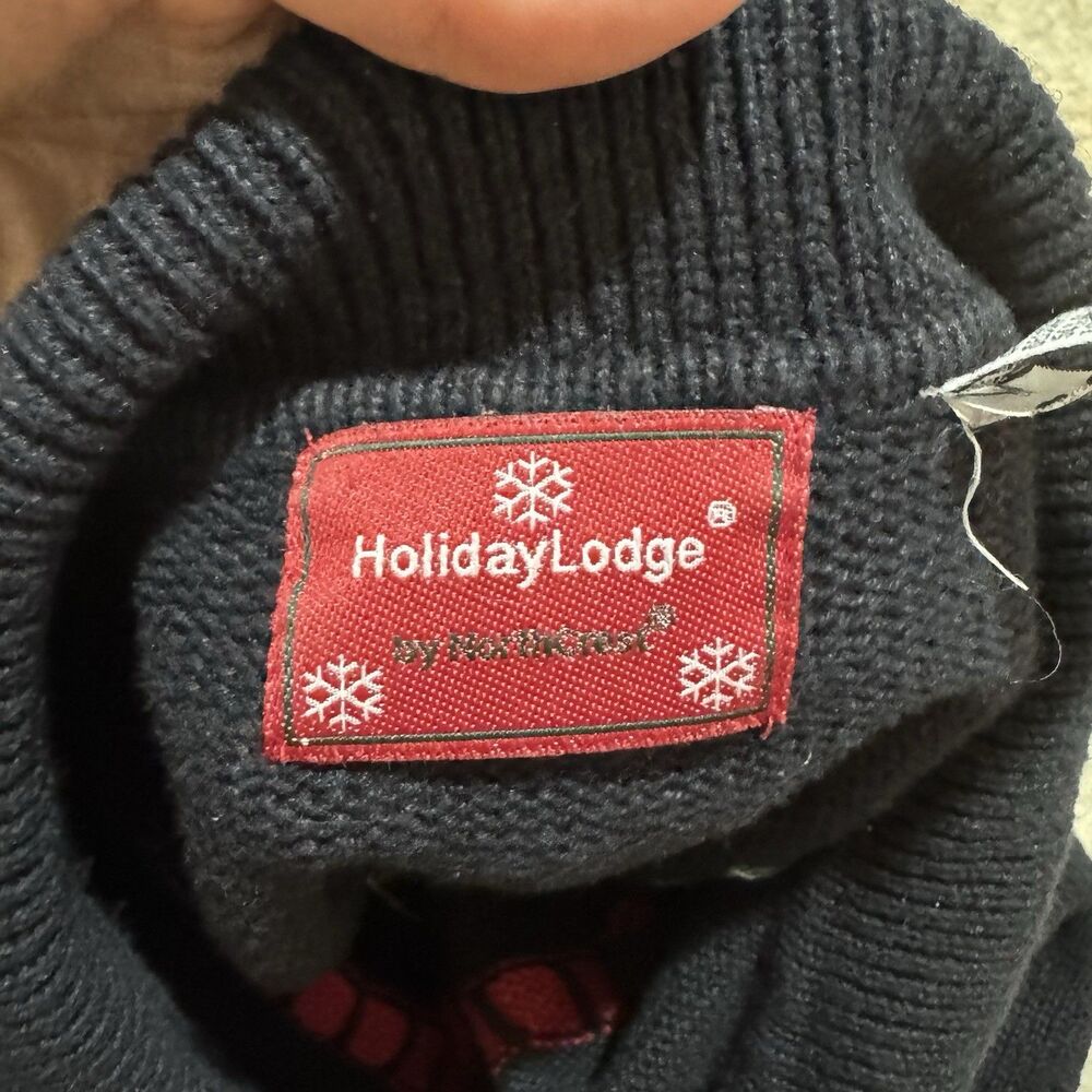 Holiday Lodge North Crest Women’s Black Full Zip Christmas Sweater Size Large - Picture 11 of 11